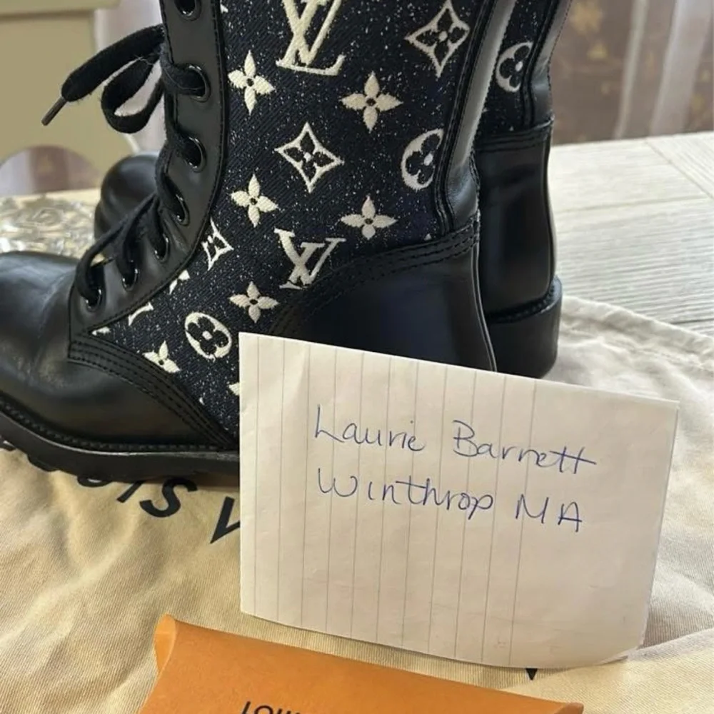 Louis Vuitton Blue  and Black Ranger Combat Boots - Picture 4 of 14